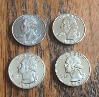 1995 P & 1995 D & 1995 S Proof & 1995 S Silver George Washington Quarter Set