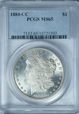 1884 - Cc Morgan Pcgs Ms65 Silver Dollar