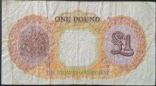 BAHAMAS 1 pound P 11 KING GEORGE KGVI 1936 Scarce Crisp Fine pre WW2 British 2