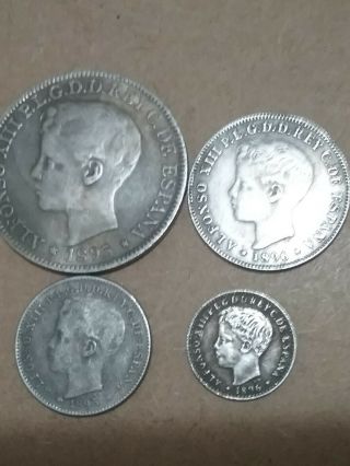 Puerto Rico - Peso,  40,  20,  10 Centavos 1895 - 96 Spanish Colonial