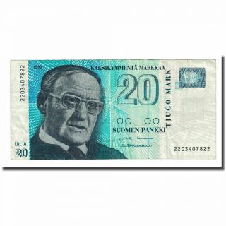 [ 170419] Banknote,  Finland,  20 Markkaa,  1993,  Km:123,  Ef (40 - 45)