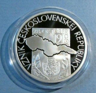 2018 Slovakia 200 Korun 100 Years Of Czechoslovakia Silver Proof Coin Czech