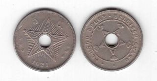 Belgian Congo – 5 Centimes Coin 1921 Year Km 17