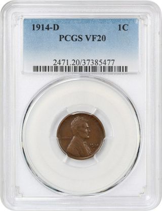 1914 - D 1c Pcgs Vf20 - Lincoln Cent - Key Date