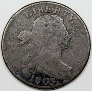 1803 Draped Bust Large Cent,  Small Date & Fraction,  Vg Detail