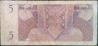 Netherlands DUTCH Guinea 5 Gulden 1954 P 13 Queen Indonesia Indies SCARCE 2