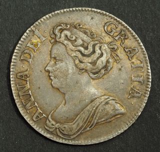 1711,  Great Britain,  Queen Anne.  Silver Shilling Coin.  Rare Key - Date