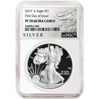 2019 - S Proof $1 American Silver Eagle Ngc Pf70uc Fdi Als Label