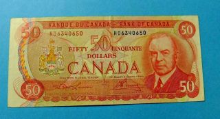 1975 Bank Of Canada 50 Dollar Mountie Note - Hd6340650 - Grade Ef