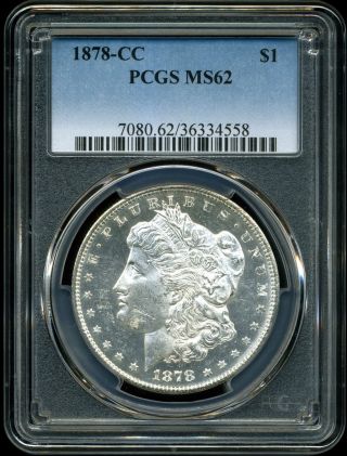 1878 - Cc $1 Morgan Silver Dollar Ms62 Pcgs 36334558