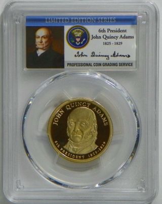 2008 - S John Quincy Adams Presidential Dollar Pcgs Pr69dcam Limited Edition Label