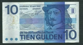 Netherlands 1968 10 Gulden P 91b Circulated
