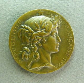 French Bronze Art Nouveau Medal Marianne Female Gallia By Bottée 1870