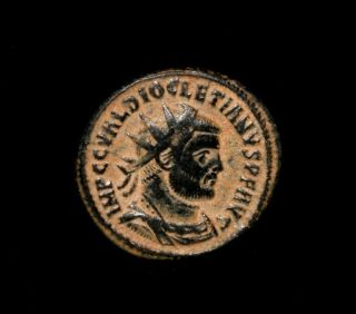 A Roman Bronze Coin Of Emperor Diocletian