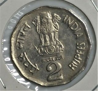 INDIA 2 RUPEE 1997 NETAJI SUBHASH CHANDRA BOSE CENTENARY COMMEMORATIVE COIN UNC 2