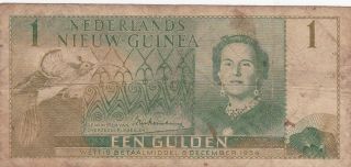 1 Gulden Vg - Fine Banknote From Netherlands Guinea 1954 Pick - 11