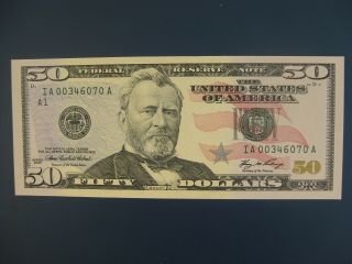 2006 Usa/united States Of America $50 Banknote Fresh Unc