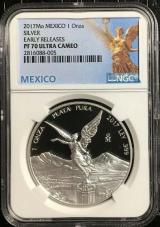 2017 Mexico 1oz Silver Proof Libertad Pf70 Ngc Early Releases Ultra Cameo Coin