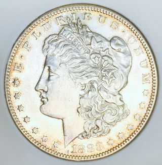 1883 S Morgan Dollar Ms,  Wow Ultra Scarce Lightly Toned Rims Nr 08475