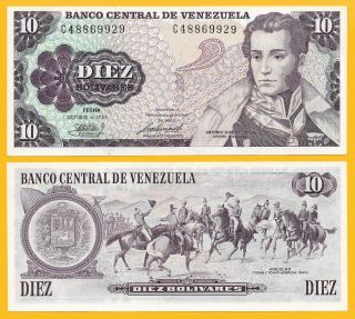 Venezuela 10 Bolivares P - 60 1981 Unc Banknote