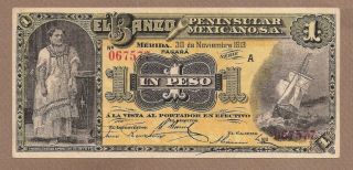 Mexico: 1 Peso Banknote,  (xf),  P - S464b,  30.  11.  1913,
