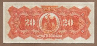 MEXICO: 20 Pesos Banknote,  (UNC),  P - S134a,  1913, 2