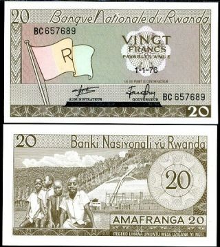 Rwanda 20 Francs 1 - 1 - 1976 P 6 E Unc