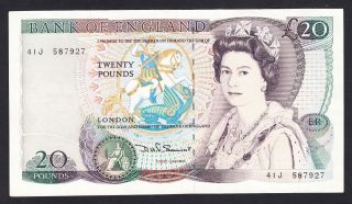 Great Britain 20 Pounds 1970 - 91 Vf P.  380,  Banknote,  Circulated