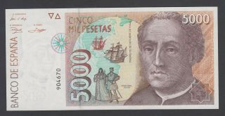 Spain 5000 Pesetas 1992 Unc P.  165,  Banknote,  Uncirculated