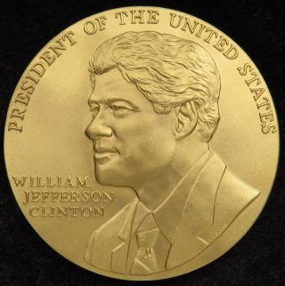 Us Medal No.  144 President William Bill Clinton 1st Term 3 " Bronze
