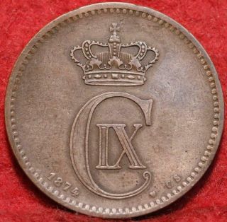 1874 Denmark 5 Ore Foreign Coin