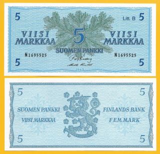 Finland 5 Markka P - 99 1963 Unc Banknote