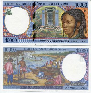 Central African Republic 10,  000 10000 Francs 2000 P 305 F Unc