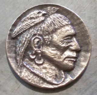Deep Carved Hobo Nickel,  Native American Indian