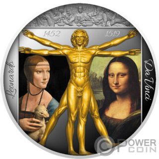Genius Renaissance Da Vinci 500th Anniversary 1 Oz Silver Coin 2$ Niue 2019