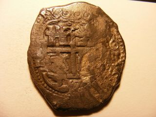 Bolivia Silver 8 Reals 1667 - 1701 (nd),  Cob,  Date Off Flan,  Pe Visible,  26.  0 Gram