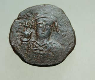 Mauricius Tiberius,  582 - 602,  Ae 29mm Follis,  Niko =nikomedia.