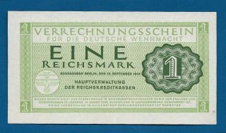 Nazi Germany Wehrmacht Clearing Note 1 Reichsmark 1944 M - 38 Ww2 Era Mpc