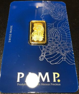 Pamp Suisse Fortuna 2.  5 Gram Fine Gold Bar Bullion Veriscan Assay Card 999.  9