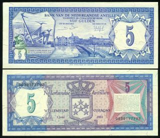 Netherlands Antilles - 5 Gulden 1984 Banknote Note - P 15b P15b (unc)