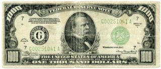 Series 1934 - A Us $1000 Federal Reserve Note | Fine