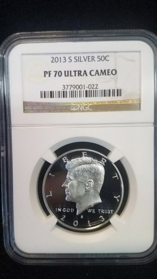 2013 - S Silver Proof Kennedy Half Dollar Ngc Pf70 Ultra Cameo