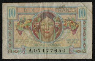 France (pm07a) 10 Francs Nd (1947) F,  Tresor FranÇais