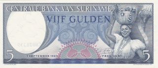 5 Gulden Unc Banknote From Suriname 1963 Pick - 120