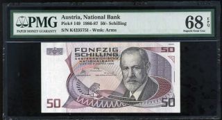 Austria 50 Shillings 1986 P 149 Gem Unc Pmg 68 Epq High