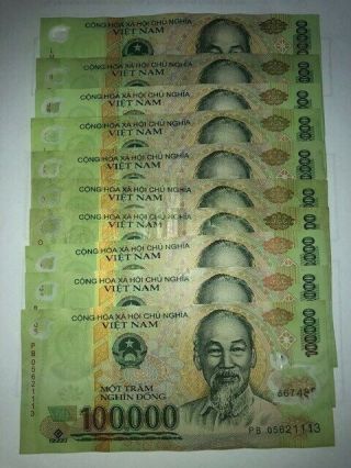 $1 Million Vietnamese Dong 10 X 100,  000