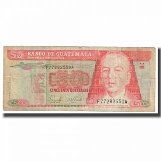 [ 622994] Banknote,  Guatemala,  50 Quetzales,  2006,  2006 - 11 - 15,  Km:113,  Vf