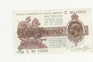 1 Pound Extra Fine Banknote From Great Britain And Ireland 1922 - 23 Pick - 359