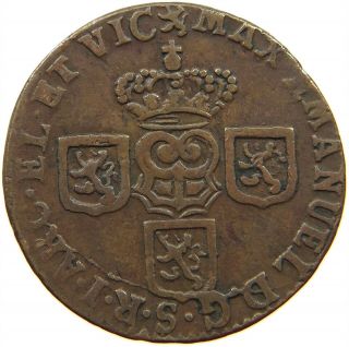 Spanish Netherlands Liard 1712 Namur Double Struck Maximilian Ii.  T84 359