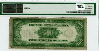 Fr 2202 - K $500 1934A Federal Reserve Note Dallas PMG 12 Fine 2